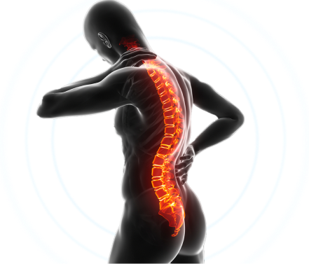 Coluna vertebral com dor